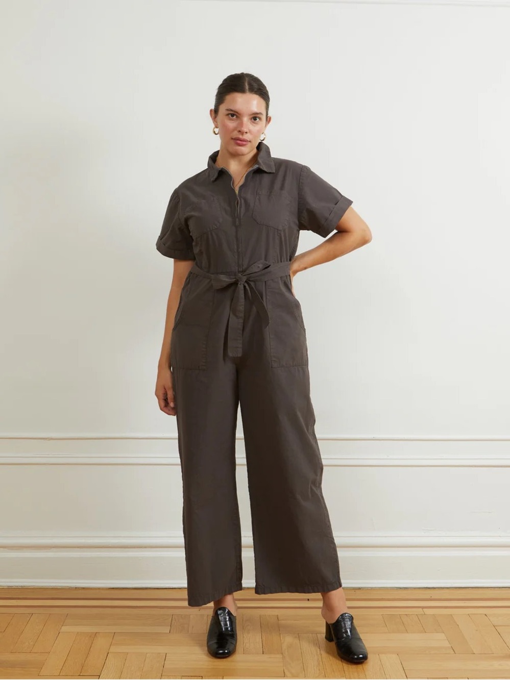 Loup POPPY SHORT SLEEVE UTILITY JUMPSUIT- ESPRESSO size 3x